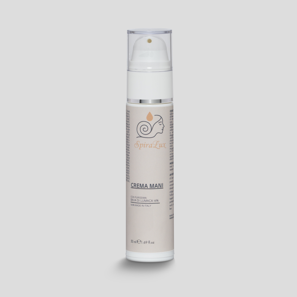 Crema mani Spiralux con estratto di bava di lumaca