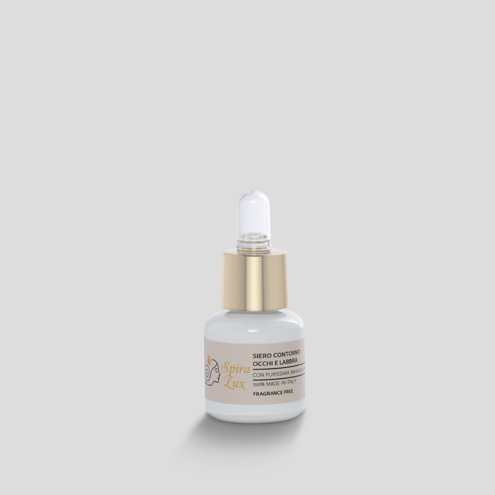 Siero contorno occhi e labbra Spiralux con bava di lumaca flacone con Contagocce